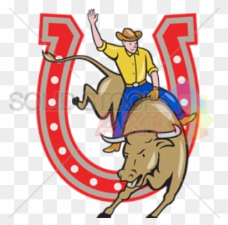 Horseshoe Clipart Rodeo - Rodeo Cartoon - Png Download