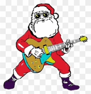 December - Rock And Roll Santa Png Clipart
