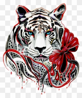 Colorfultattoo Sticker - White Tiger Painting Png Clipart