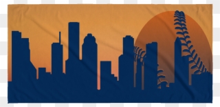 Cities Of Texas Sports Skyline Sunrise Beach Towel - Skyline Clipart