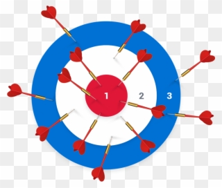 Bullseye With Many Darts - Cogs Icon Circle Png Clipart