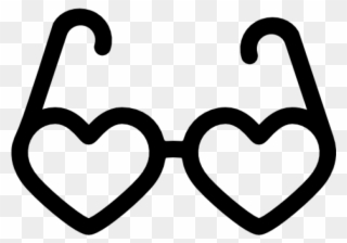Sunglasses Clipart Heart - Heart Shaped Glasses Silhouette - Png Download