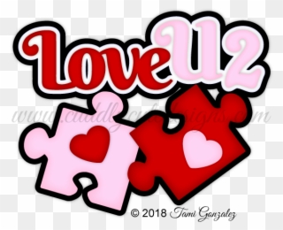 Love U 2 Pieces Title - Heart Clipart