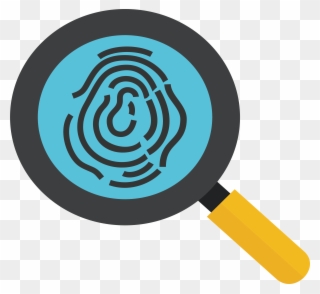 Black And White Library Icon Search Alignment Transprent - Fingerprint And Magnifying Glass Clipart