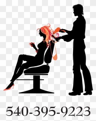 Hair Clipart Beautician - Barber Cutting Hair Silhouette - Png Download