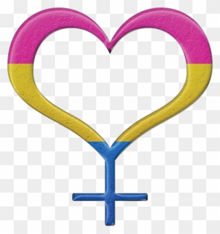 Pansexual Pride Heart Shaped Female Gender Symbol In Clipart