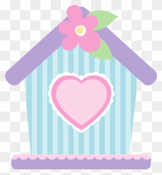 Birdhouse Clipart Pink - Casa De Passarinho Desenho - Png Download