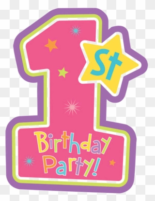 1 Vector Happy 1st Birthday - 1st Birthday Logo Png Clipart
