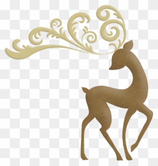Christmas Elegant Reindeer Clip Art - Elegant Christmas Reindeer Clipart - Png Download