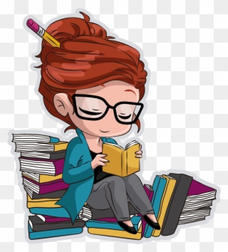 Editor And Writer - Chibi Girl Reading Clipart