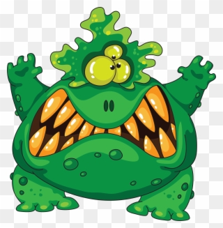 When Little Green Monsters Come Out To Play - Scary Monster Clip Art - Png Download