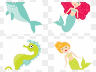 Seahorse Clipart Girly - Cut Out Mermaid - Png Download