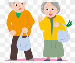 Old Clipart Senior Citizen - Old Couple Transparent Cartoon - Png Download