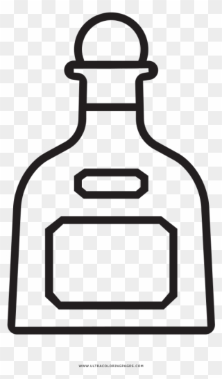 Tequila Bottle Coloring Page - Tequila Clipart - Png Download