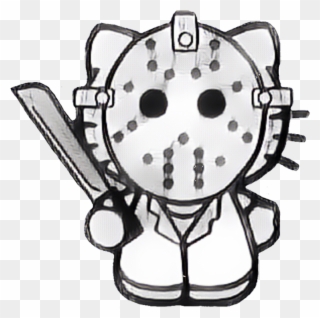 Horror Gore Movie Jason Mask Killer Blood Hk Hellokitty - Hello Kitty Friday The 13th Clipart