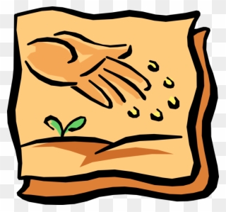 Vector Illustration Of Hand Planting Seeds - 4 Ways In Which Seeds Are Dispersed Clipart