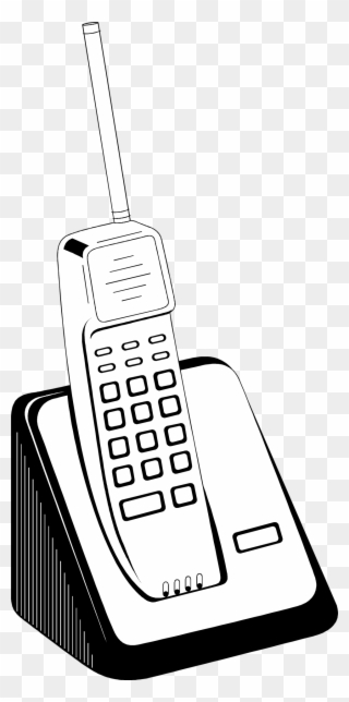 Telephone Clip Art Black And White - Cordless Phone Clip Art - Png Download