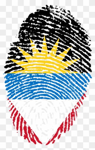 Antigua Barbuda Flag Fingerprint 662478 - Antigua Png Clipart