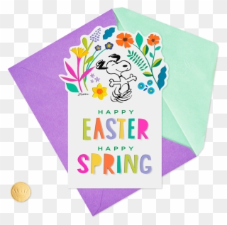 Peanuts® Dancing Snoopy Easter Card - Art Paper Clipart