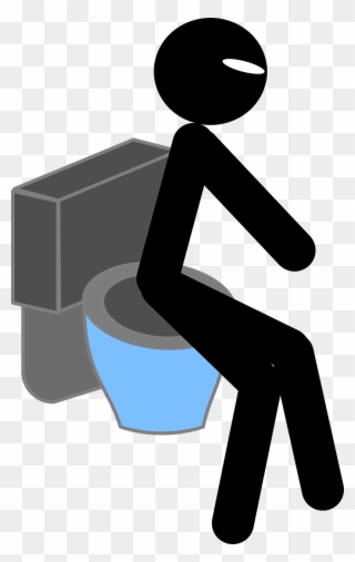 Toilet Man Sitting - Thinking In Toilet Clip Art - Png Download