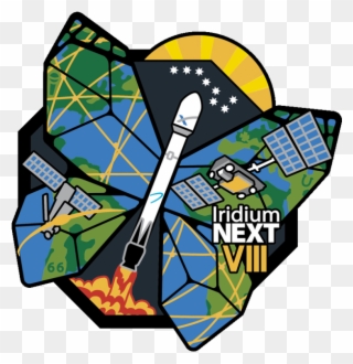 Spacex The Mission Patch Of The Iridium Next 8 Mission - Iridium 8 Clipart