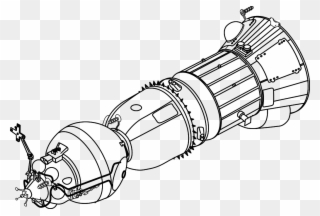 Rp1357 P16 L2 - Korabl Sputnik Black Line Clipart
