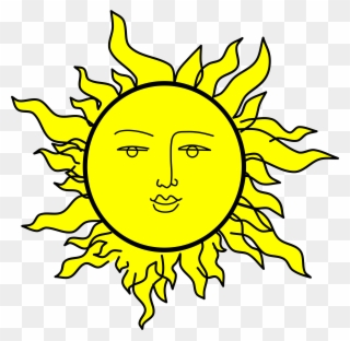 Sun With A Face - Cliparts Black And White Of Sun - Png Download
