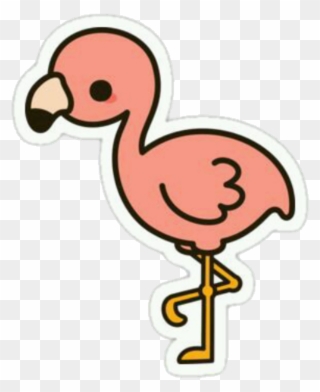 Kawaii Sticker - Cute Flamingos Clipart