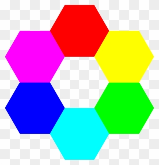 Hexagon Clip Art - 6 Colors - Png Download