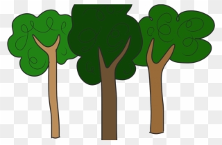 Clipart Trees Forest - 3 Trees Clipart - Png Download