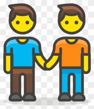 281 Two Men Holding Hands - Two Men Holding Hand Emoji Icon Clipart