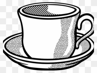 Saucer Clipart Line Drawing - Cup And Saucer Clipart - Png Download