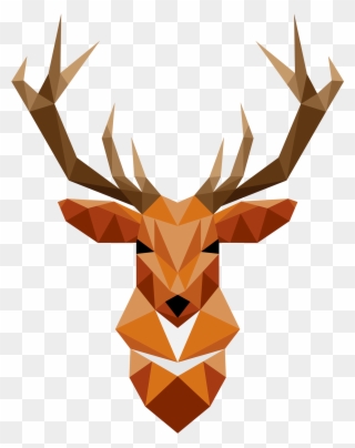 Antler Clipart Geometric Deer - Deer Geometric Animals - Png Download