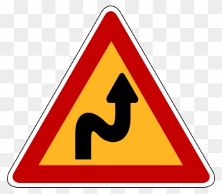 South Korea Road Sign - Double Curve Sign Clipart