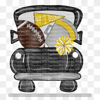 Black Football Truck With Gold Mjctransfers - Illustration Clipart
