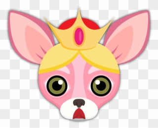 Pink Valentine's Chihuahua Emoji Stickers - Chihuahua Princess Clipart - Png Download