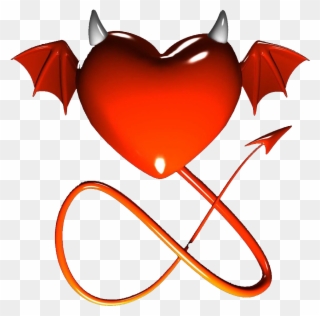 Heart With Devil Horns Tattoo Clipart