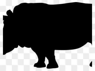 Rhino Clipart Shadow - Hippopotamus - Png Download