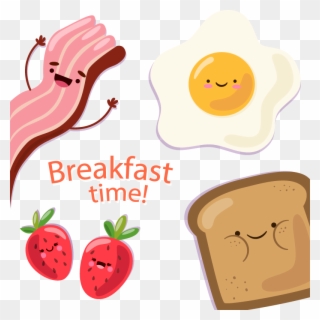 Full Breakfast Bacon, Egg And Cheese Sandwich Pancake - Breakfast Time Breakfast Cartoon Clipart