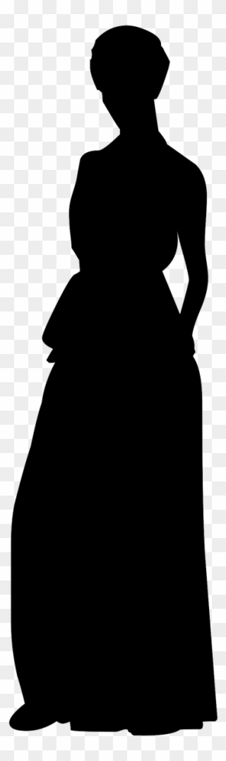 Black Dress Silhouette Model Clipart