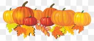 Related - Fall Leaves And Pumpkin Clip Art - Png Download