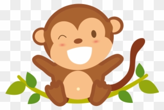 Cheerful Monkey - Monkey Baby Vector Clipart