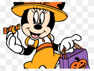Disney Halloween Cliparts - Minnie Halloween Coloring Pages - Png Download