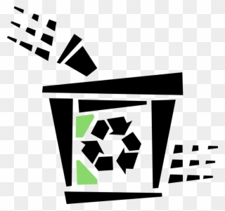 Vector Illustration Of Recycle Bin Container Holds - Solid Waste Management In The Philippines Clipart