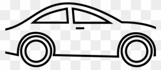 Line Car Cliparts - Cartoon Car Black And White - Png Download
