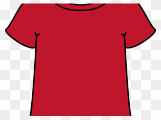 Dress Shirt Clipart Shirt Outline - Red T Shirt Cartoon - Png Download