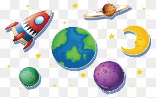 T Shirt Clip Art The Galaxy In - Planet Cartoon Backgrounds - Png Download