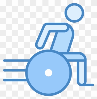 Utilisateur De Fauteuil Roulant Sportif Icon - Disability Clipart