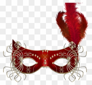 Masquerade Clipart Border - Red Masquerade Mask Png Transparent Png