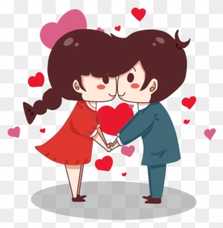 Couple Valentines Day Cartoon Clipart